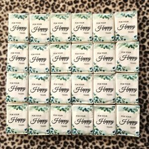 24 Packs of Facial Tissues for Wedding, "For Your Happy Tears", 10 Tissues/Pack